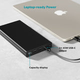 Epico 4-i-1 Power Bank 45W 30.000 mAh - 2 x USB-A Stik - 2 x USB-C Stik - 1 x USB-C Kabel -  Sort