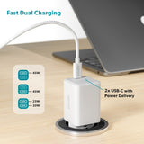 Epico UltraBoost GaN 45W Vægoplader m. 2x USB-C - Hvid