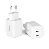Epico UltraBoost GaN 45W Vægoplader m. 2x USB-C - Hvid