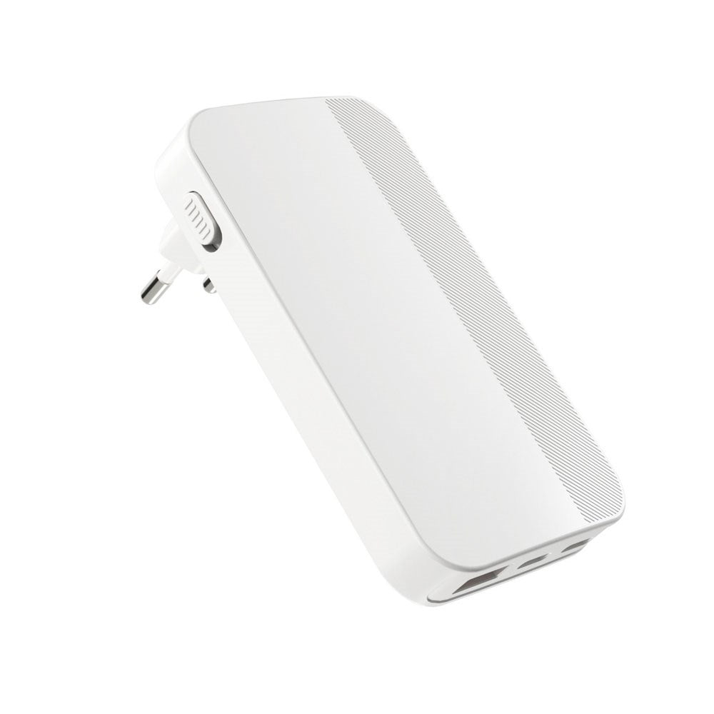 Epico - UltraBoost Flat GaN 65W Vægoplader m.  2x USB-C / 1x USB-A - Hvid