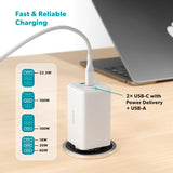 Epico - UltraBoost GaN 100W Vægoplader - 2x USB-C & 1x USB-A - Hvid