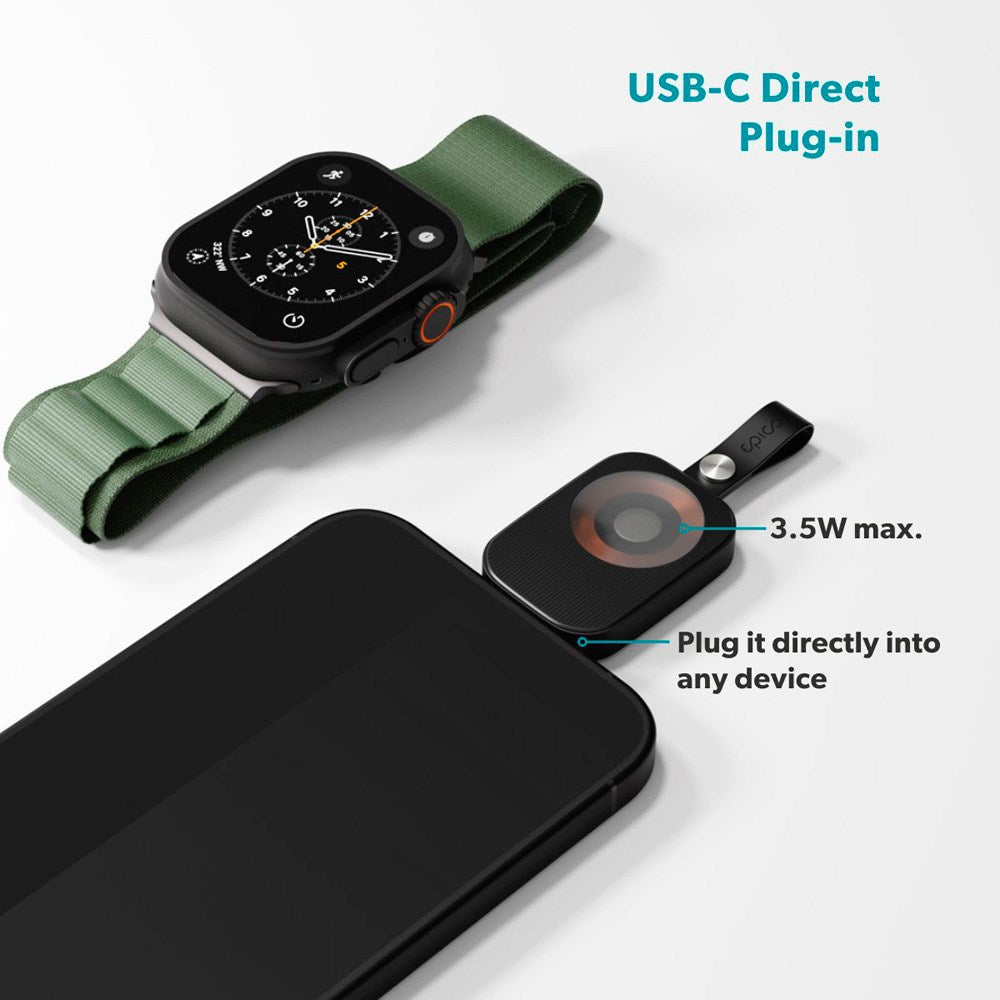 Epico - UltraBase Mini Oplader til Apple Watch - USB-C - Sort
