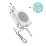 Epico 3-i-1 Rejse PowerBank - 10.000 mAh - MagSafe Kompatibel - Hvid