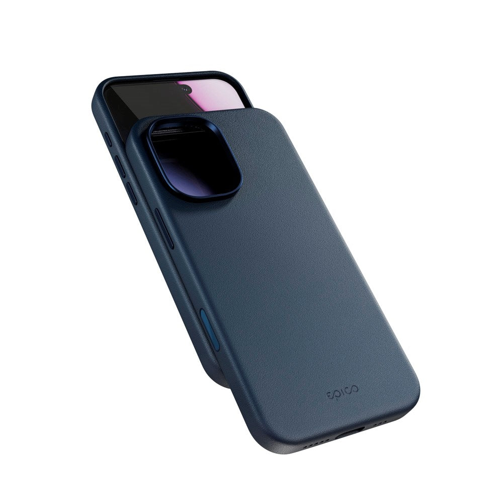 Epico Leather Pro Mag+ Cover - iPhone 17 - MagSafe Kompatibel - Blå