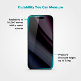 Epico - iPhone 17 Pro Max - Privacy Glass 3D Skærmbeskyttelsesglas m. Installationsramme - Gennemsigtig