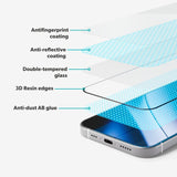 Epico - iPhone 17 Pro - AntiReflective Glass 3D Skærmbeskyttelsesglas - Gennemsigtig