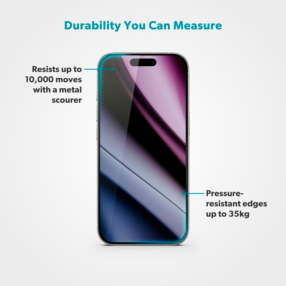 Epico - iPhone 17 Pro Max - ImpactCeramic Glass 3D Skærmbeskyttelsesglas - Gennemsigtig