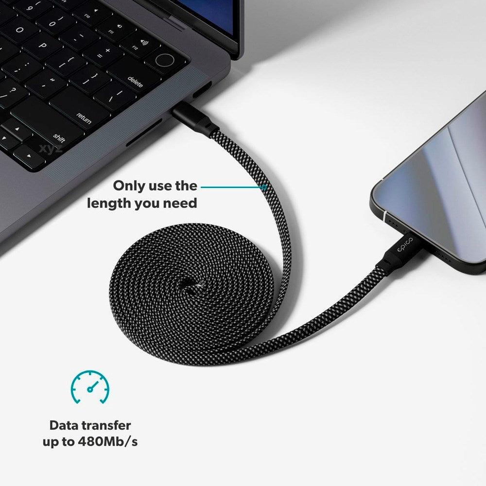 Epico UltraLink - Magnetisk USB-C til USB-C Kabel - 240W - Sort