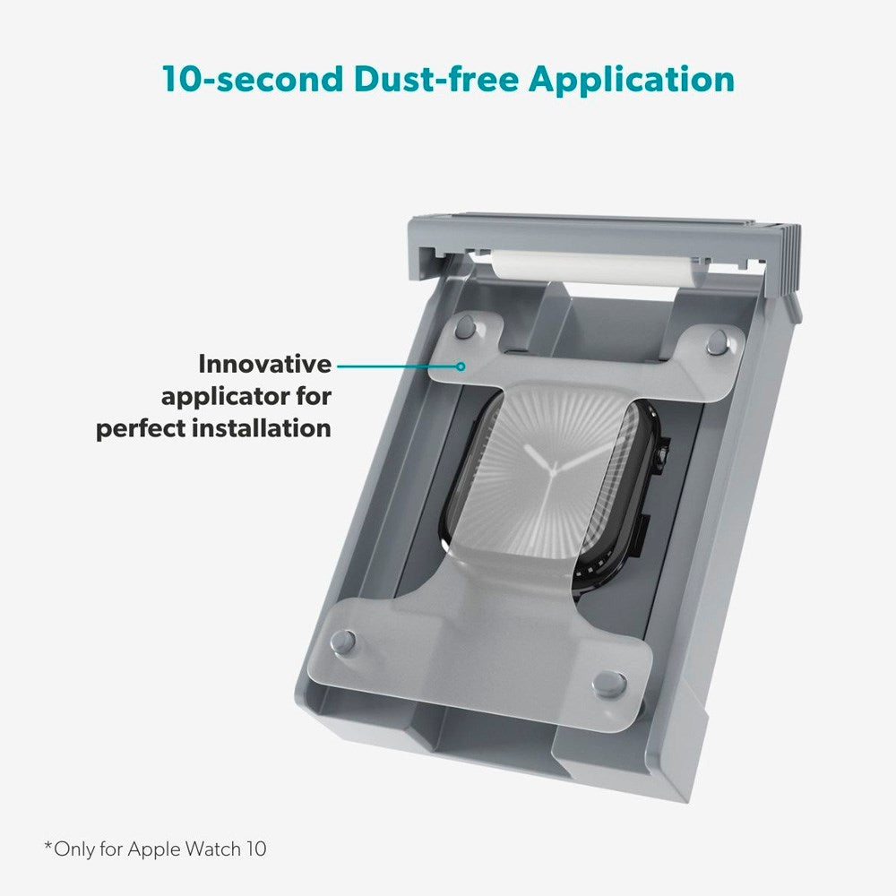 Epico - Apple Watch 11 / 10 (46mm) SlimCeramic 3D Glass m. Installationsværktøj - Gennemsigtig