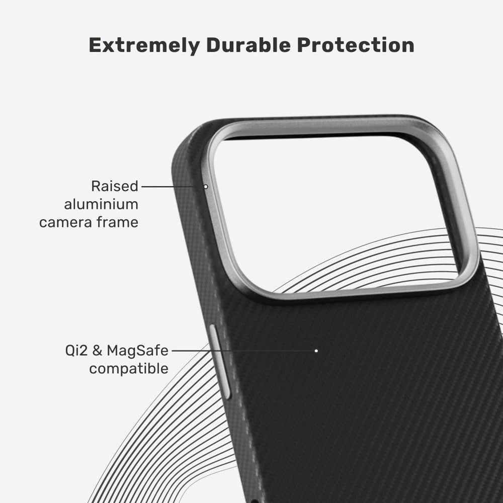 iPhone 17 Pro Max Epico UNUM FlexAramid Mag+ Bagside Cover - MagSafe Kompatibel - Sort