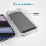 Epico - iPhone 16 Plus / 15 Plus / 14 Pro Max - Privacy Glass 3D Skærmbeskyttelsesglas m. Installationsramme - Gennemsigtig