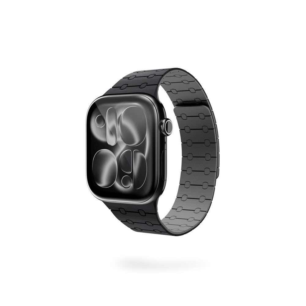 Apple Watch (38/40/SE/41/42) Epico Magnetic+ Silikone Urrem - Sort / Grå