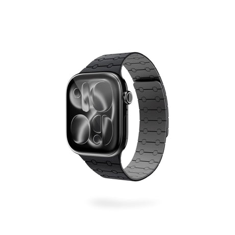 Apple Watch (42/44/SE/45/46/49) Epico Magnetic+ Silikone Urrem - Sort / Grå