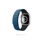 Apple Watch (42/44/SE/45/46/49) Epico Magnetic+ Silikone Urrem - Blå / Sort
