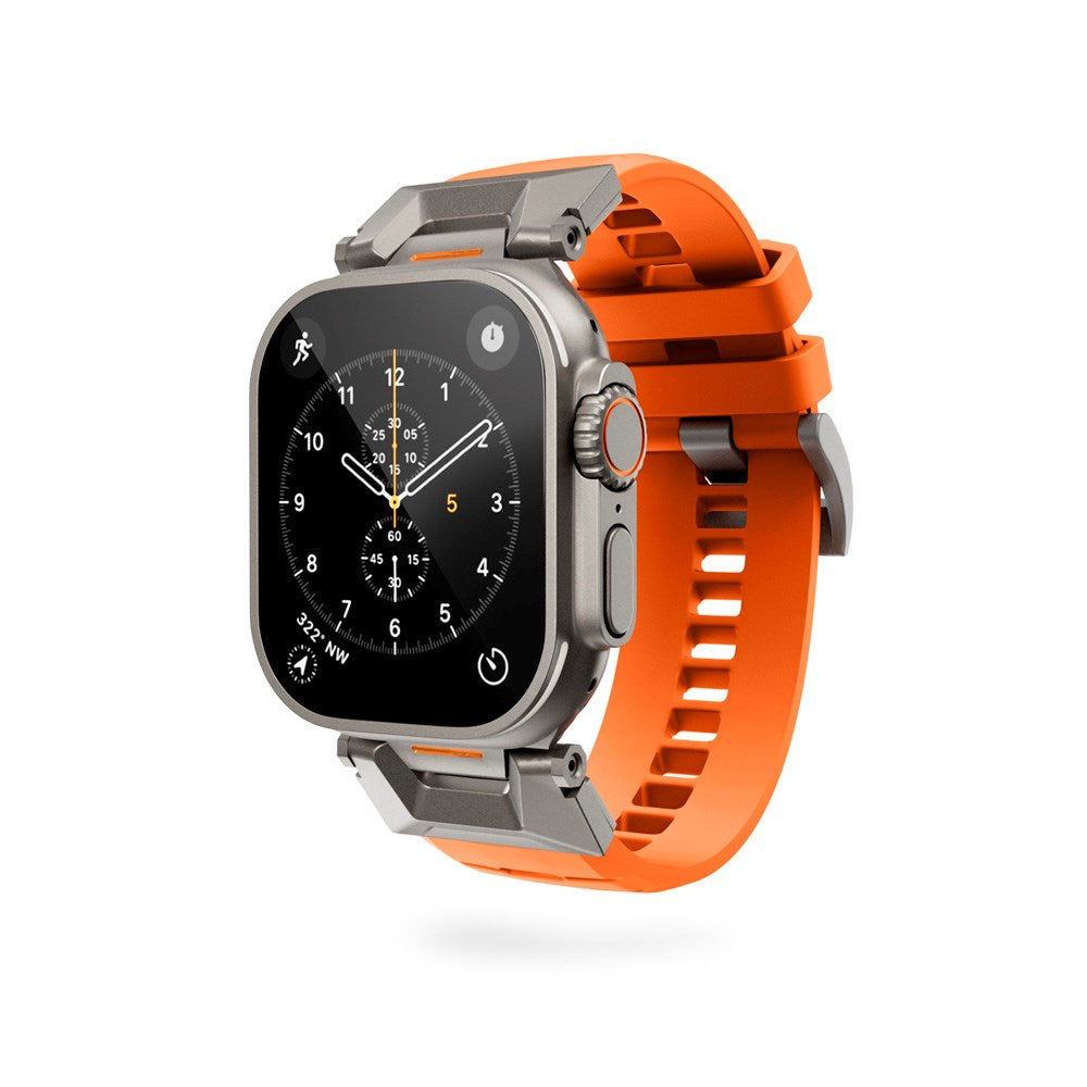 Apple Watch (42/44/SE/45/46/49) Epico Rubber Pro Urrem m. Metalspænde - Orange