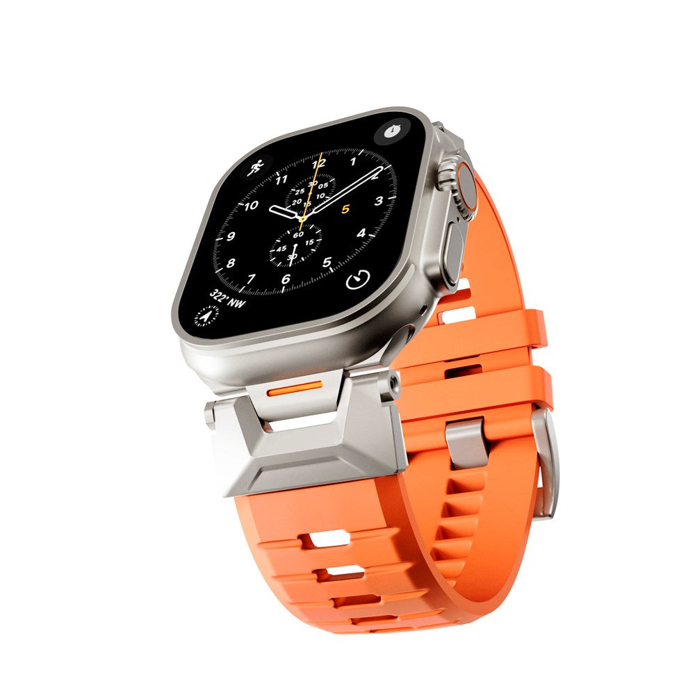 Apple Watch (42/44/SE/45/46/49) Epico Rubber Pro Urrem m. Metalspænde - Orange