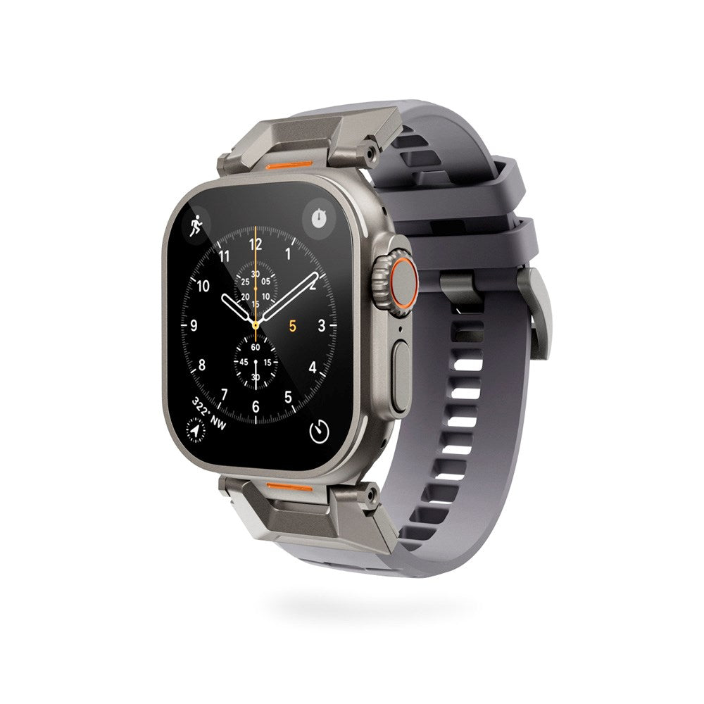 Apple Watch (42/44/SE/45/46/49) Epico Rubber Pro Urrem m. Metalspænde - Grå