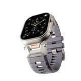Apple Watch (42/44/SE/45/46/49) Epico Rubber Pro Urrem m. Metalspænde - Grå