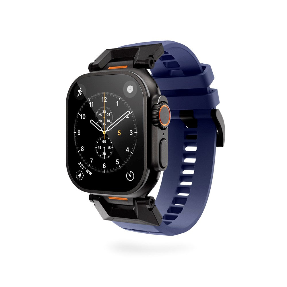 Apple Watch (42/44/SE/45/46/49) Epico Rubber Pro Urrem m. Metalspænde - Blå