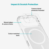 Epico iPhone 17 Pro Tile Mag+ Bagside Cover - MagSafe Kompatibel - Gennemsigtig / Hvid
