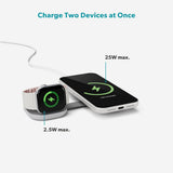 Epico UltraBase Trådløs Oplader - Foldbar - 25W - Smartphone / Apple Watch - MagSafe / Qi2 Kompatibel - Sølv
