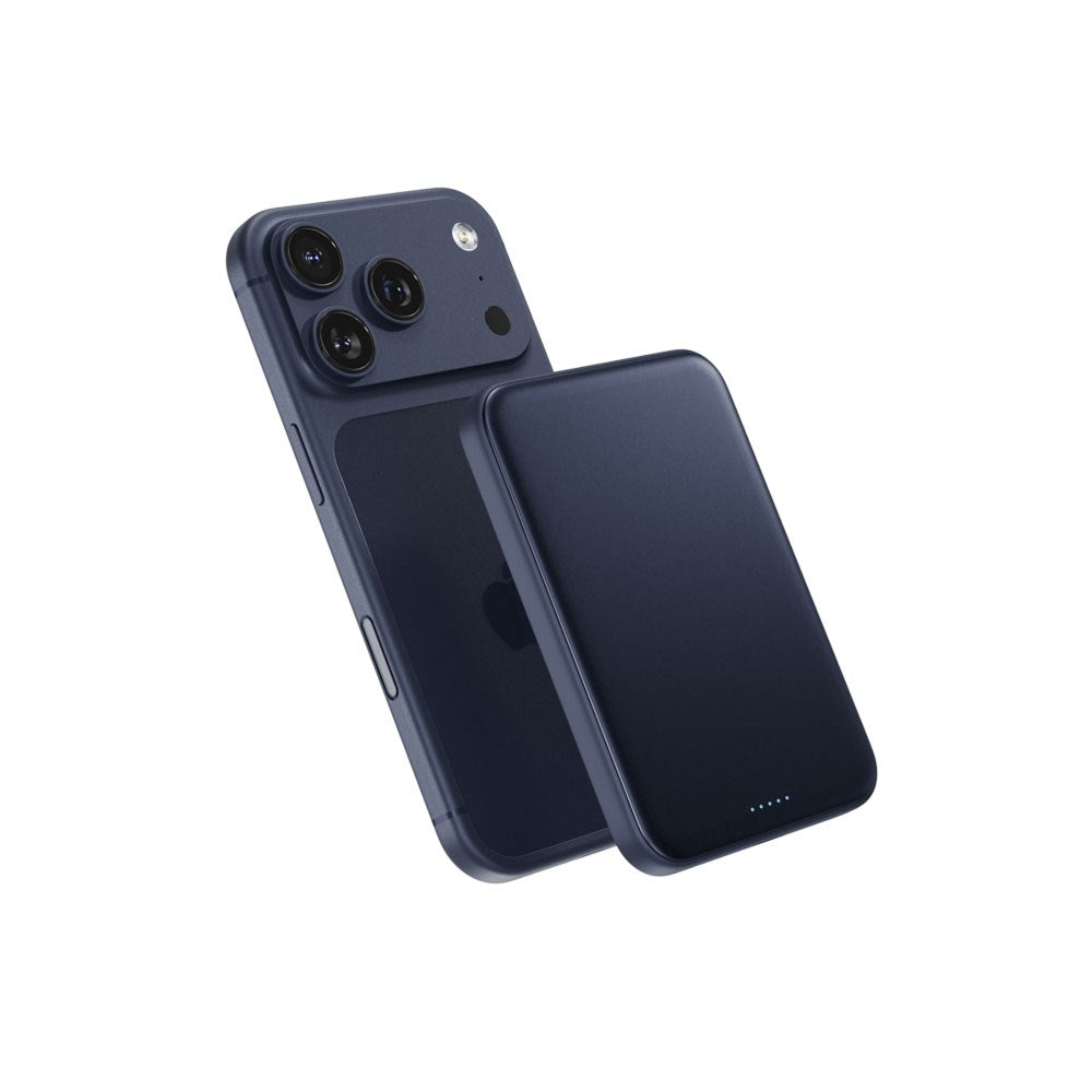 Epico UltraPack EM55 Trådløs PowerBank - 25W & 5000 mAh - Qi2 / MagSafe Kompatibel - Blå