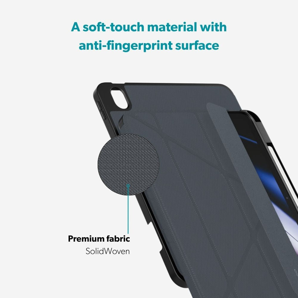 iPad 11" (2025) / 10.9" (2024 / 2022) Epico SolidWoven Flip Cover m. Ståfunktion - Sort