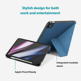 iPad 11" (2025) / 10.9" (2024 / 2022) Epico SolidWoven Flip Cover m. Ståfunktion - Blå