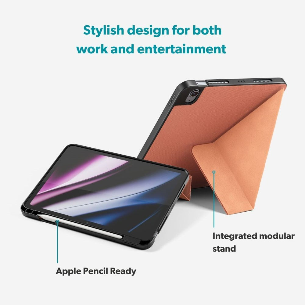 iPad 11" (2025) / 10.9" (2024 / 2022) Epico SolidWoven Flip Cover m. Ståfunktion - Sienna