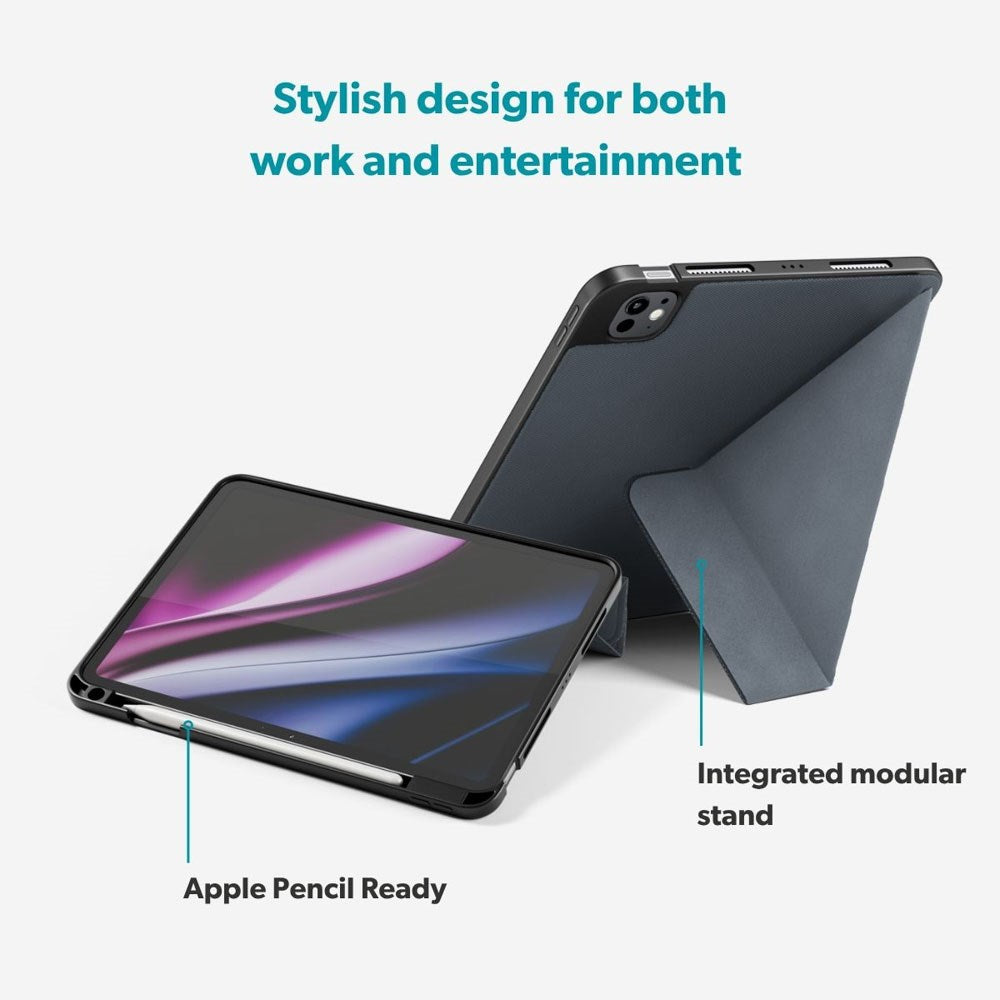 iPad Pro 12.9" (2022-2018) / Air 13" (2026-2024) Epico SolidWoven Flip Cover m. Ståfunktion - Sort