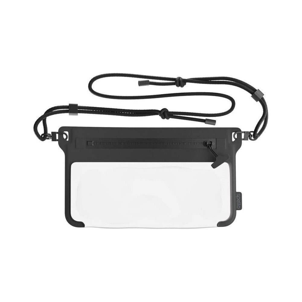 Spello Vandtæt Universal Etui m. Crossbody Strop - Maks. 8.5" - Sort / Gennemsigtig