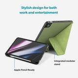 iPad 11" (2025) / 10.9" (2024 / 2022) Epico SolidWoven Flip Cover m. Ståfunktion - Grøn
