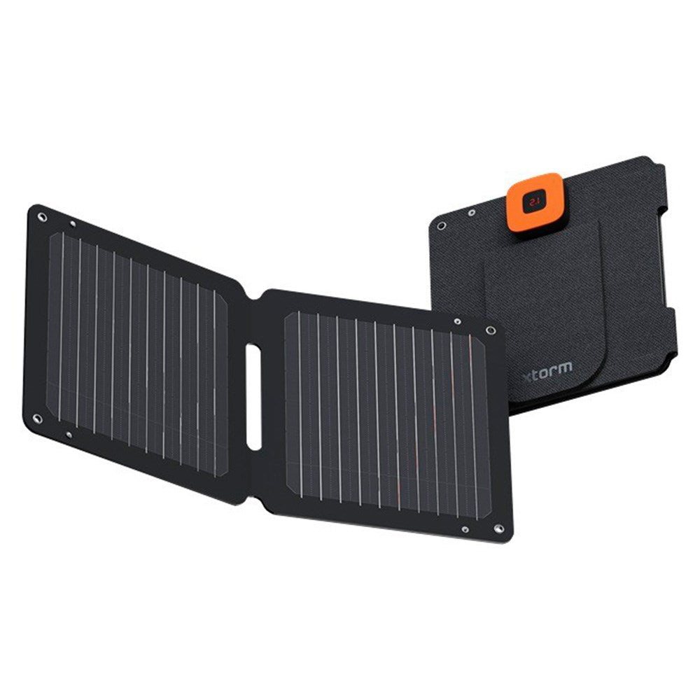 Xtorm SolarBooster Solcelle Oplader 14W m. USB-A & USB-C - Sort