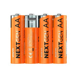 Xtorm NextGen Genopladelige AA-Batterier - 4 stk / USB-C Kabel - Orange