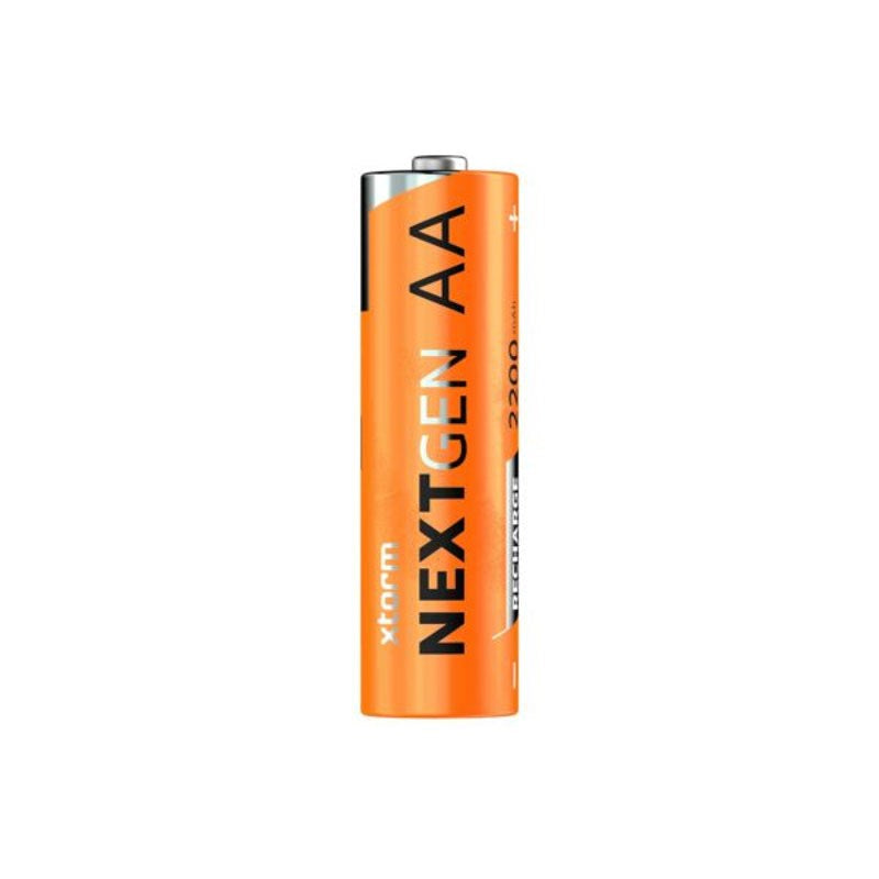 Xtorm NextGen Genopladelige AA-Batterier - 4 stk / USB-C Kabel - Orange