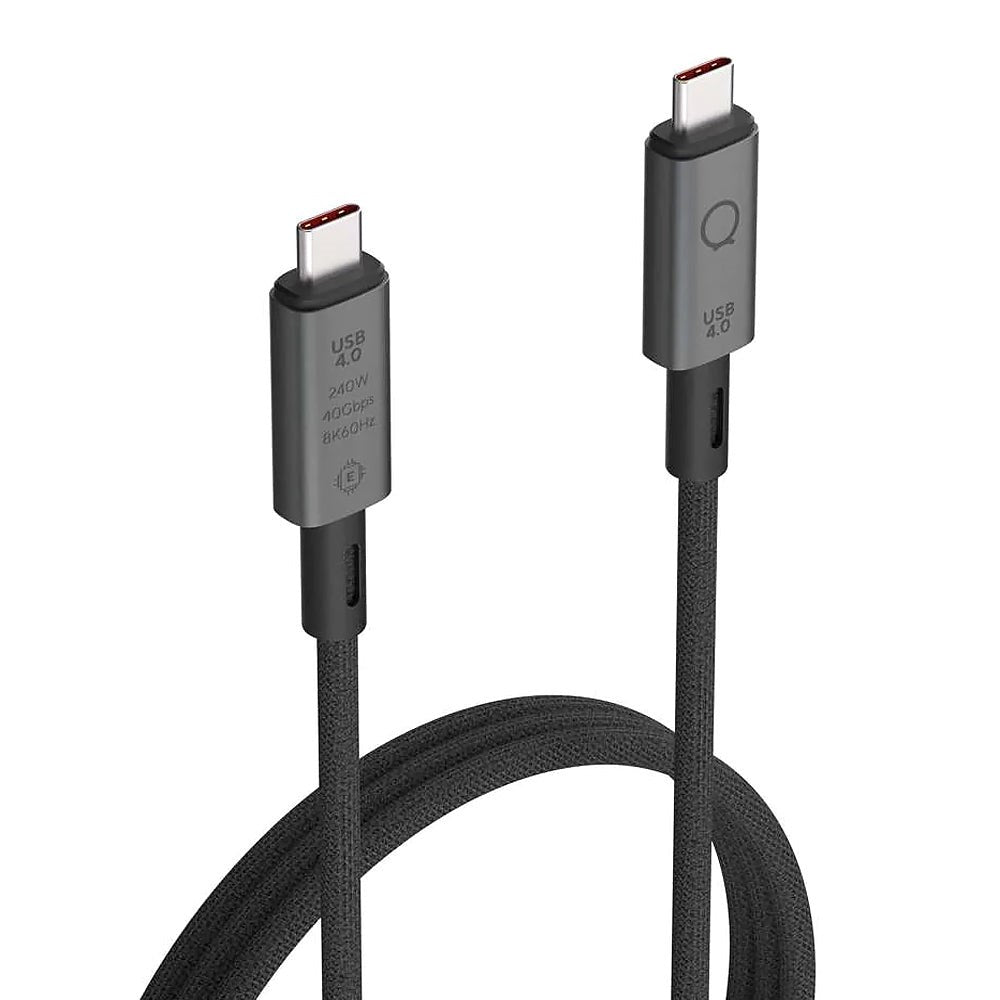 LINQ byELEMENTS Pro Kabel USB-C til USB-C - 240W PD & 8K/60Hz - 1 m - Grå / Sort