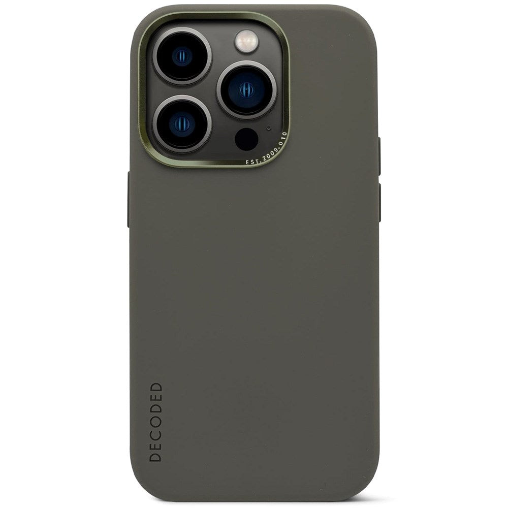 Decoded iPhone 13 Pro AntiMicrobial Silikone Bagside Cover - MagSafe Kompatibel - Olive