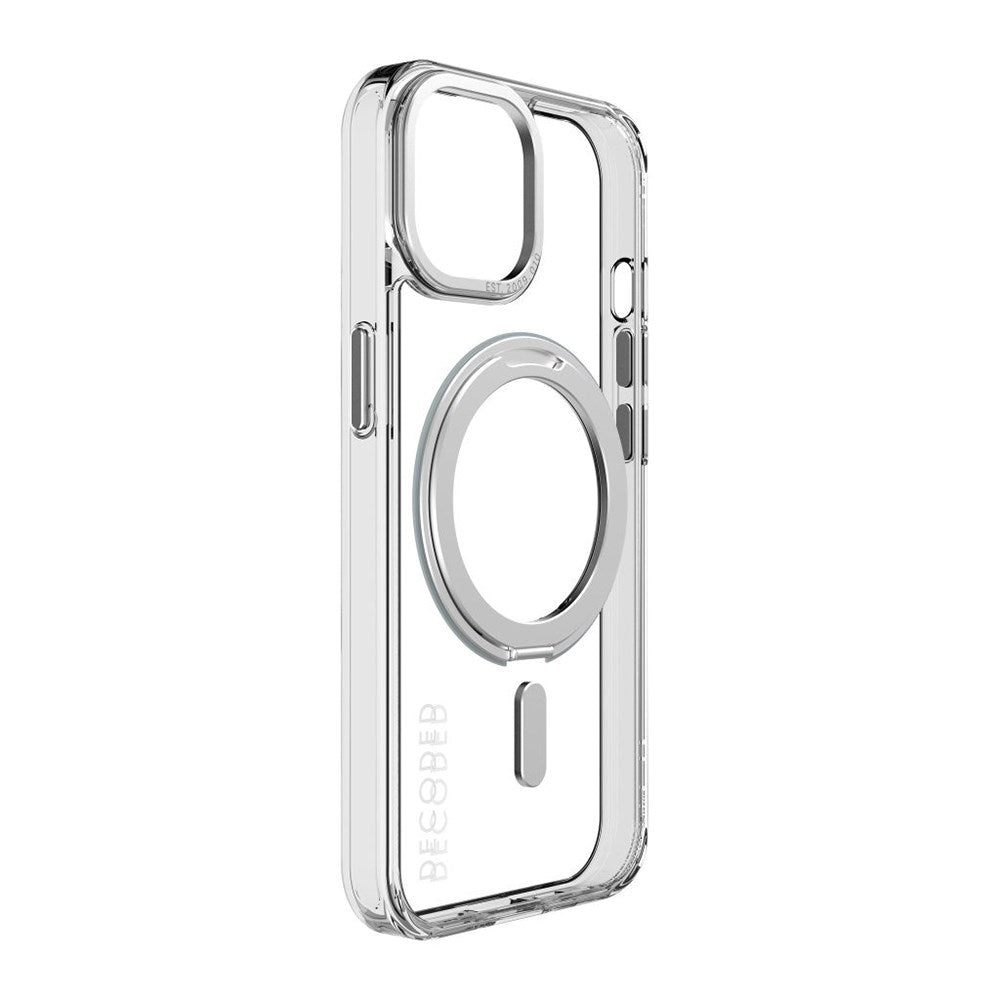 Decoded iPhone 15 Loop Stand Plastik Bagside Cover - 100% Genbrugsplast - MagSafe Kompatibel - Gennemsigtig