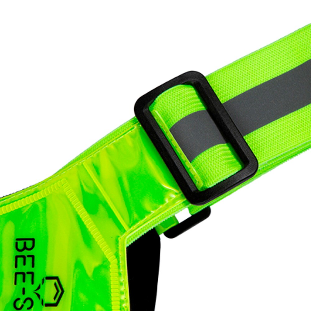 Bee-Safe - Refleks Løbevest - Lys & Mobillomme - Gul