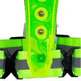 Bee-Safe - Refleks Løbevest - Lys & Mobillomme - Sølv