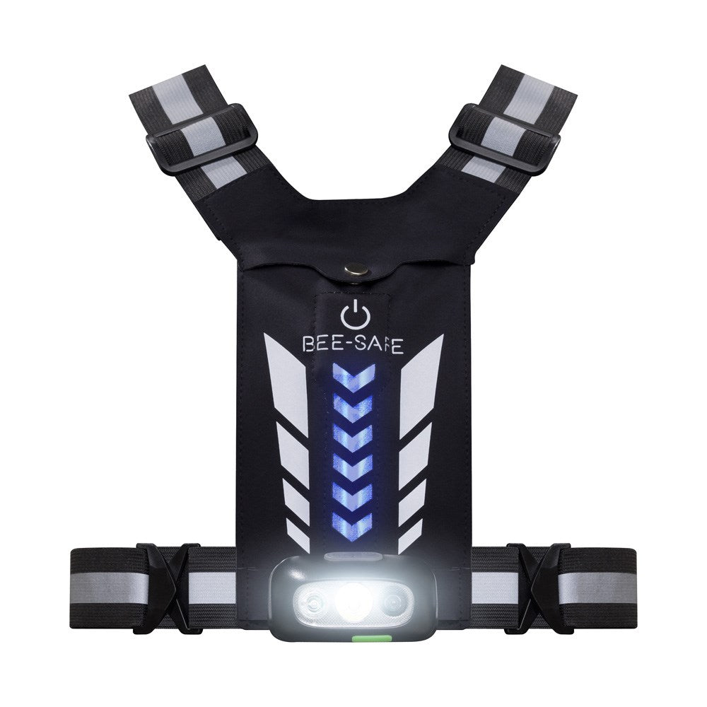 Bee-Safe - Løbevest - LED & Mobillomme - Sølv
