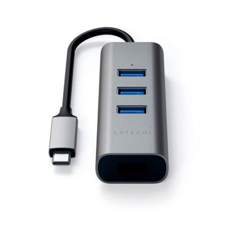 Satechi 2-in-1 USB-C Hub / Ethernet Port + 3 x USB 3.0 - Space Grey