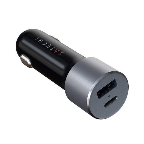 Satechi Power Delivery 72W Biloplader m. USB-A & USB-C - Space Grey