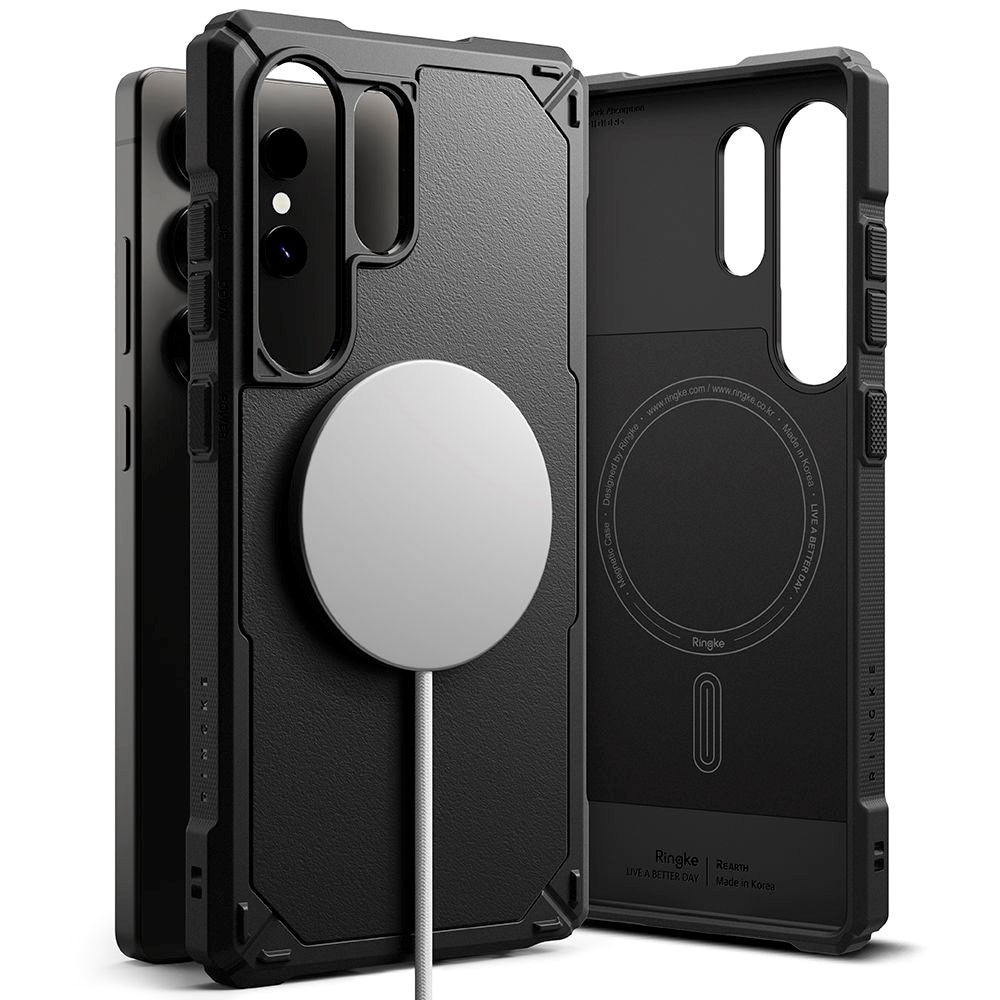 Ringke Rugged Gear Plastik Cover - Samsung Galaxy S25 Ultra - MagSafe Kompatibel - Sort