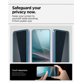 Samsung Galaxy S25 / S24 Spigen Glass tR EZ Fit HD Skærmglas - Privacy - 2 stk - Gennemsigtig