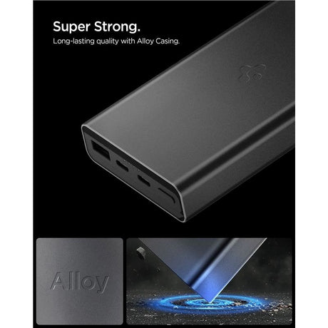 Spigen Essential Powerbank - 30W - 20.000mAh - 2 x USB-C - 1 x USB-Am - Sort