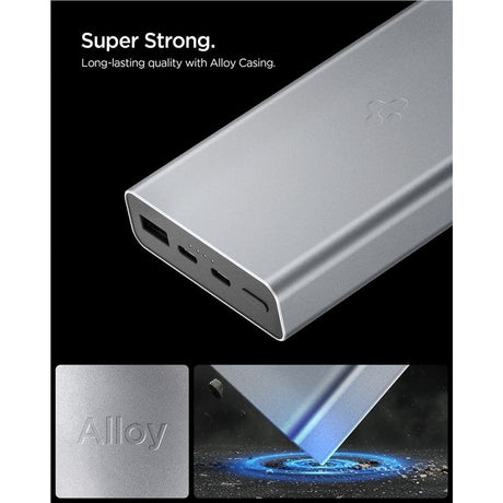 Spigen Essential Powerbank - 30W - 20.000mAh - 2 x USB-C - 1 x USB-Am - Grå