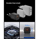 Spigen 35W Vægoplader - 1 x USB-C & 1 x USB-A - Sort