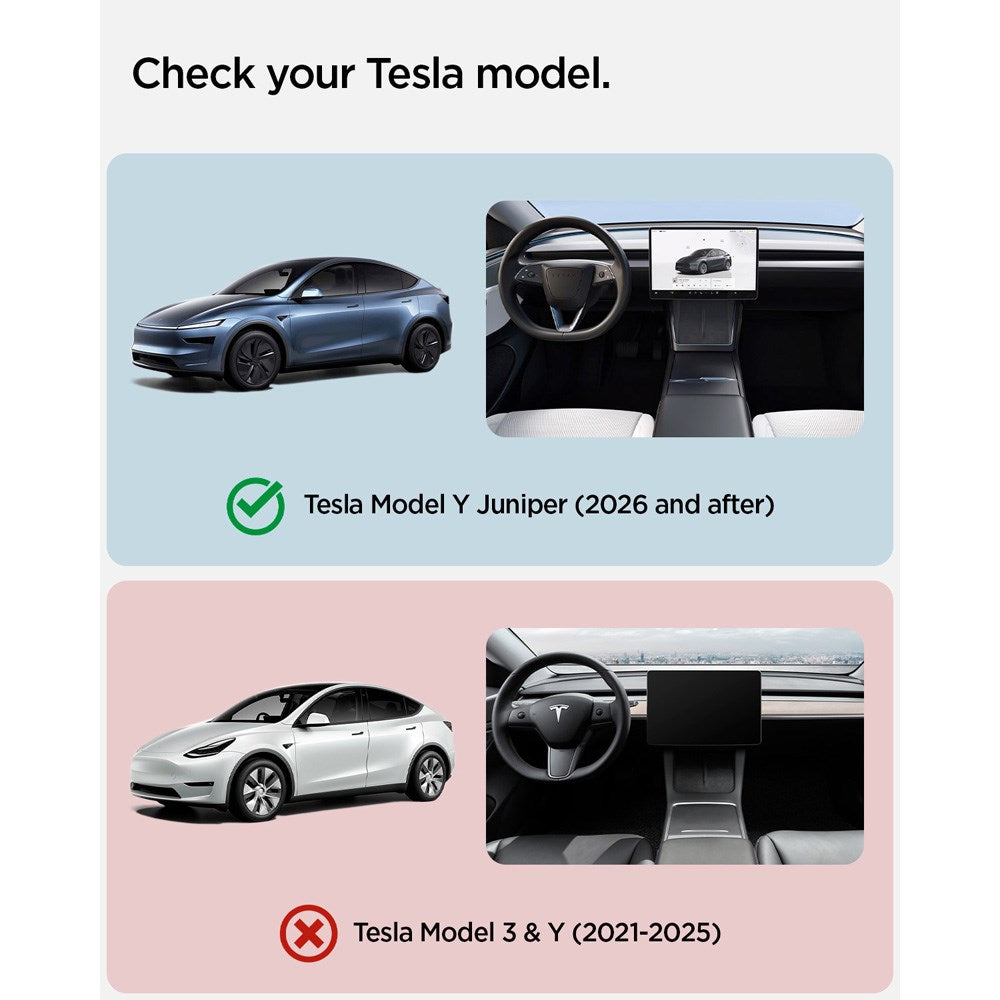 Spigen Trådløs Opladning Cover til Tesla Model Y Juniper - Sort