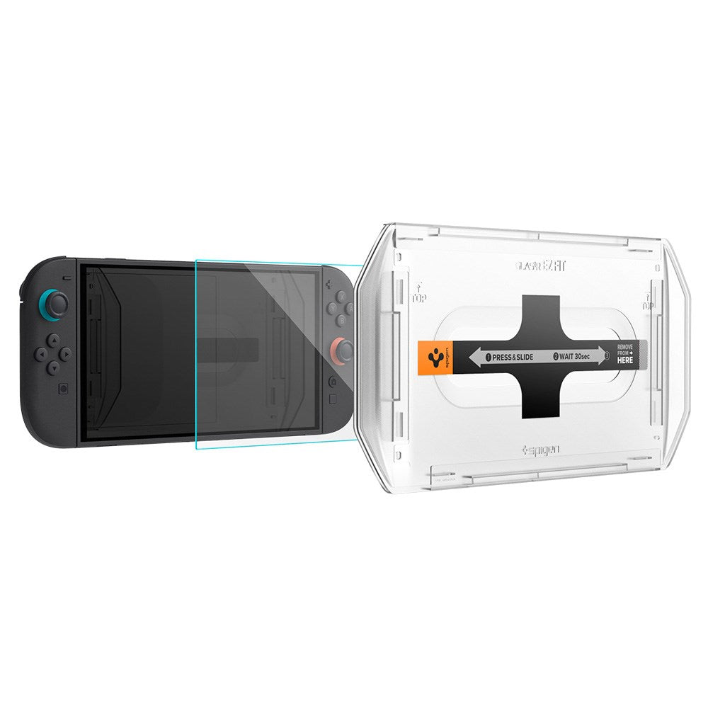 Spigen Nintendo Switch 2 Glass tR EZ Fit Skærmglas - Installationsramme - 2 stk - Gennemsigtig